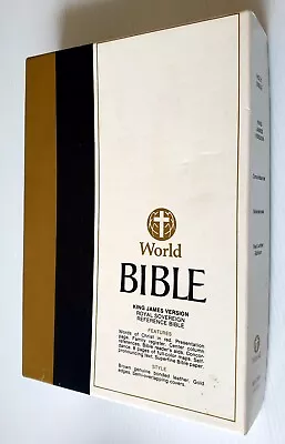 World KJV Royal Sovereign Collection Reference Bible Brown 900CBR Concordance + • $45