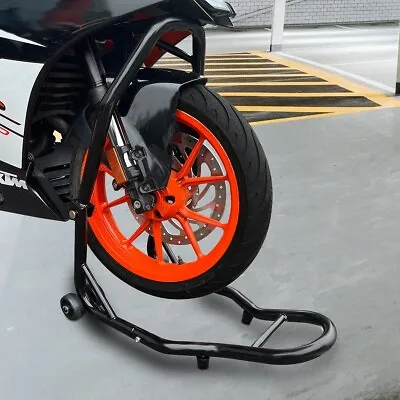 Koreyosh Heavy Duty Metal Motorcycle Stand Lifting Frame For Front Wheel Black • $82.99