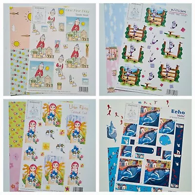 A4 Decoupage Sheet Kit & Backing Paper Bundle Craft Card Making Scrapbook • £3.25