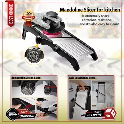 7-in-1 Adjustable Stainless Steel Mandoline Vegetable Food Slicer For Kitchen • $33.99