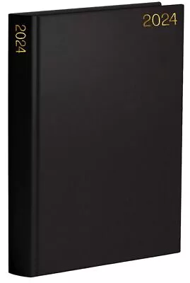 2024 A4/A5/A6 Day A Page Week To View Hard Backed Cover Yearly Desk Diary-Black • £4.39