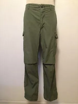 1969 Trousers Jungle Vietnam Pants Slant Pockets Medium Long Cargo 33 X 33 • $79