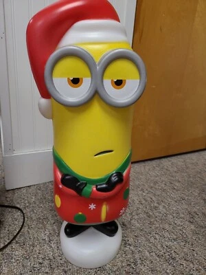 $85 • Buy Christmas Despicable Me MINIONS KEVIN In Ugly Sweater & Santa Hat Blow Mold 23  
