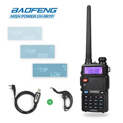 $31.49 • Buy Baofeng UV-5RTP 2m/70cm Band VHF UHF HP 1/4/8W Ham Two-Way Radio + USB Cable US