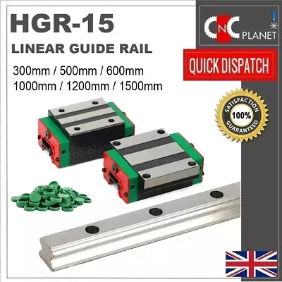 HGR SERIES 15mm LINEAR BEARING GUIDE SLIDE RAIL CARRIAGE BLOCK HGW15CA HGH15CA • £99.95