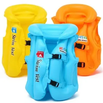 Child Kids Girl Boy Swimming Jackets  Floating Swim Aid Vest Pool Inflatable • £6.49
