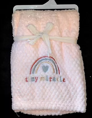 New!! Baby Girls Pale Pink  Tiny Miracle  Plush  BLANKET Sz 30  X 40  NWOT • $7.69