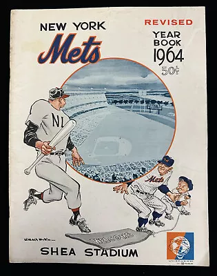 1964 New York Mets REVISED (in Orange) Official Baseball Yearbook VG-EX • $65