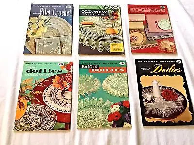 6 Vintage Crochet Pattern Books Doilies Edgings Filet Crochet & More • $9.99