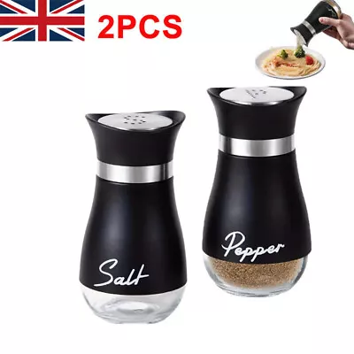 Pack Of 2 Salt And Pepper Shakers Pots Dispensers Cruet Jars Set 4oz 4.3x2.1  • £6.49