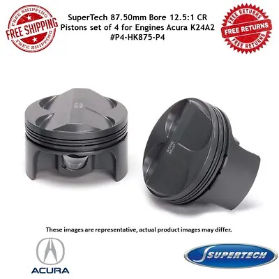 SuperTech P4-HK875-P4 87.5mm Bore 12.5:1 CR Piston Set Of 4 For Acura K24A2 • $566.93
