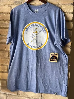 Milwaukee Brewers Retro 47 Cooperstown Mens Tee Size Xl New With Tags • $27