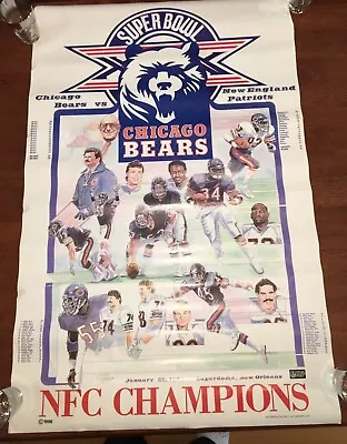 Chicago Bears Football 1986 NFC Champions SuperBowl Poster NFL Rare PaytonDitka • $75