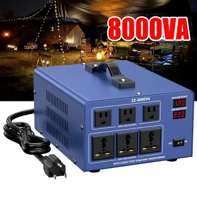 8000W Voltage Converter Transformer Heavy Duty 220V-110V 110V-220V Step Up/Down • $180