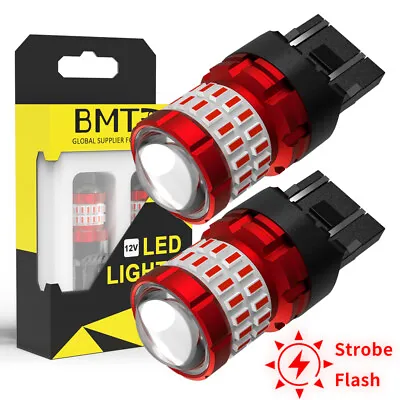 Red 7440 7443 LED Flash Strobe Brake Stop Tail Light Bulbs For Honda Civic CR-V • $13.48