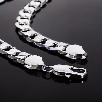 18-30inch 925 Silver Fashion Women Men 12MM Solid Chain Classic Necklace Jewelry • $8.88