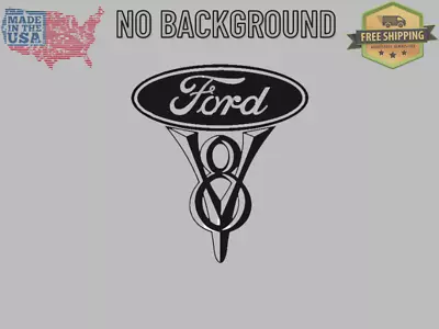 Vintage Fits Ford Motor Co V8 Logo Vinyl Decal - FREE SHIPPING • $9.99