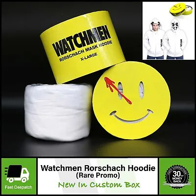 Watchmen Rorschach | Rare Promo White Mask Hoodie | DVD Bluray Xbox 360/PS3 Game • £24.97