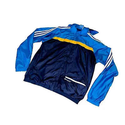 Rare Adidas Originals Glanz Jacket Windbreaker Cal Surf Blue Yellow White Large • £91.14