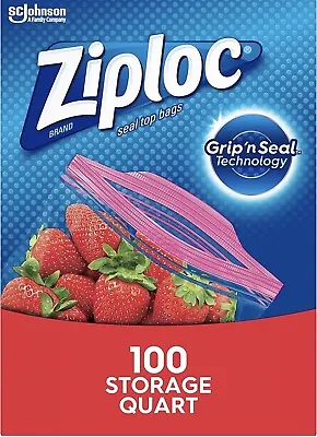 Ziploc Storage Bags With New Grip 'n Seal Technology For Food Sandwich 100pack • £28.99