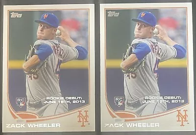 Zack Wheeler 2013 Topps Update RC Rookie Debut 2x Lot #US220 NM+ Phillies • $0.97