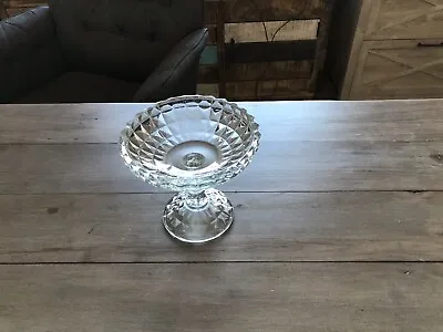 Vintage Clear Glass Compote Dish With Pedestal • $8.50