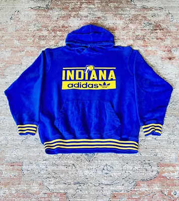 Indiana Pacers Adidas Basketball Hoodie Blue/Yellow Sz Large-XLarge *No Tag* • $40