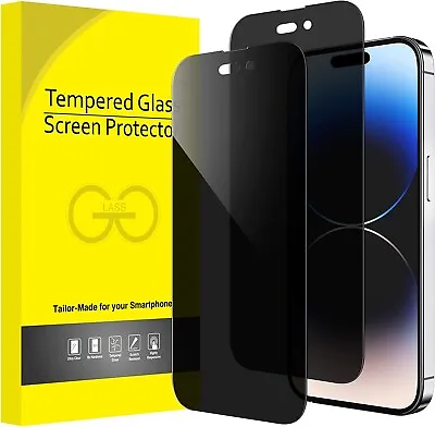 Privacy Anti-Spy Glass Screen Protector For IPhone XR 11 13 14 15 Pro Plus Max • £3.95