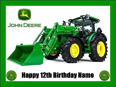 John Deere Tractor Cake Topper Edible Icing Birthday Cake Decorations #03 • $7.14