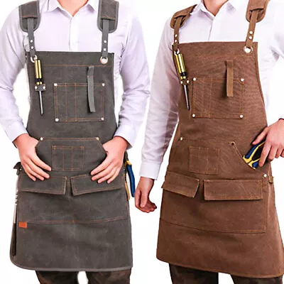 Canvas Woodworking Shop Work Tool Apron With Pockets For Men Women Adjustable  • $44.85