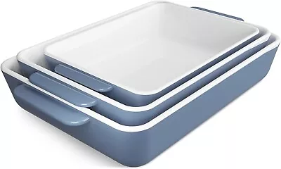 Ceramic Baking Dishes For Oven Set Of 3 Durable Bakeware • $34.99