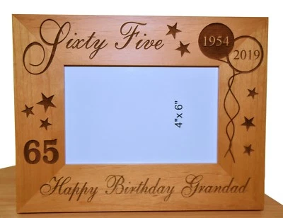 PERSONALISED 65th BIRTHDAY GIFT PHOTO FRAME MUM DAD GRANDAD NANNY UNCLE BROTHER • £21.95