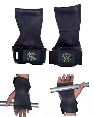 Golds Gym Weight Lifting Grips Training Gym Straps Gloves Wrist Support Bar Wrap • £8.49