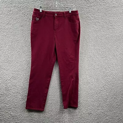 Quacker Factory Dream Jeannes Women Jeans 10 Short Plum Denim High Rise Stretch • $14.99