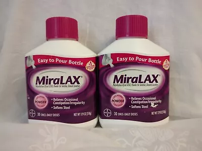 Lot 2- Miralax- Powder- 30 Doses Ea- 11/2024 Exp.- Sealed- 17.9 Oz Ea- Laxative  • $39.99