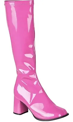 WOMENS MENS GOGO FANCY DRESS PARTY BOOTS LADIES GO GO 60s 70s RETRO UK 4.5 • £14.99