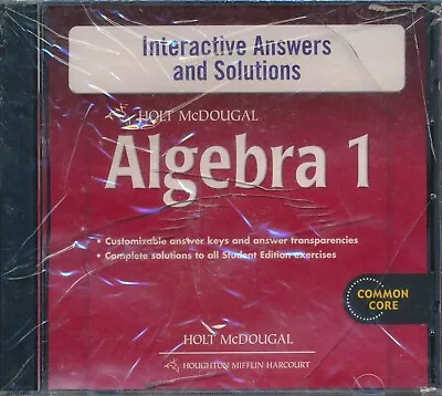 Holt McDougal Algebra 1: Interactive Answers And Solutions CD-ROM 9780547709970 • $36