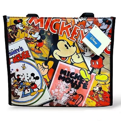 Disney Animations Mickey Mouse Tote Bag Double Handle Purse Vintage Art Print • $16