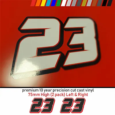 Custom Race Numbers 75mm Decal Sticker Honda Yamaha Ducati Suzuki KTM Kawazaki4 • £8.99