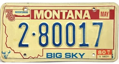 *BARGAIN BIN*  1976 Base 1980 Montana License Plate Cascade County #80017 • $9.99