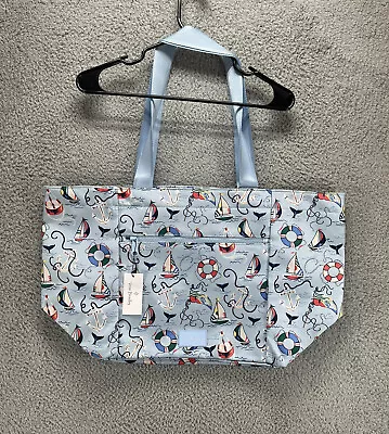 Vera Bradley Recycled Reactive Drawstring Family Boat Tote Bag Really Regatta • $51