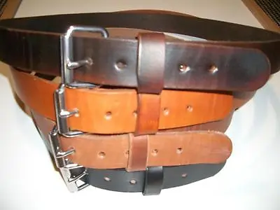 Leather Work Belt Real Amish S.s Buckle Belt Tool Holster Hand Made 1.1/2  Wide • $24.99