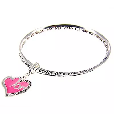 MOTHER Mobius Bangle Bracelet With Pink MOM Charm-Message Card Included • $14