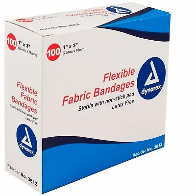 Flexible Fabric Bandage 3612 1  X 3  100 Pcs Dynarex (1 Box) • $8.42