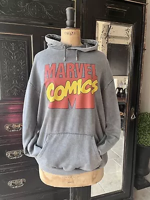 Marvel Comics Grey Hoodie Sweatshirt XL Aged Look ! • £6