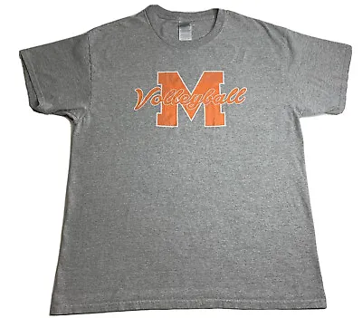 Michigan Volleyball T Shirt Adult L Gray Orange Graphic Short Sleeve Gildan • $4.50
