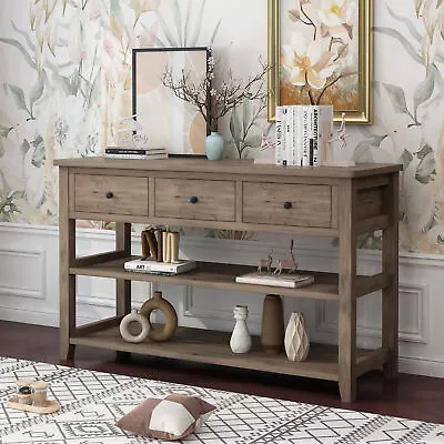 Farmhouse Console Table Side Stand Sofa Entryway Hall Display Storage Side Table • $139.90