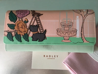 £67.50 • Buy Radley Large Leather Purse Life Is Rosy Peach & Green - Dust Bag BNWT RRP £99