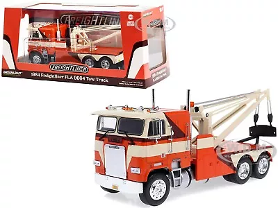 1984 Freightliner Fla 9664 Tow Truck Orange 1/43 Diecast Model Greenlight 86631 • $43.99