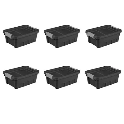 4 Gallon Stacker Tote Plastic Black Set Of 6 • $30.99